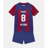 Barcelona Pedri Gonzalez #8 Hjemmedraktsett Barn 2023-24 Kortermet (+ Korte bukser)